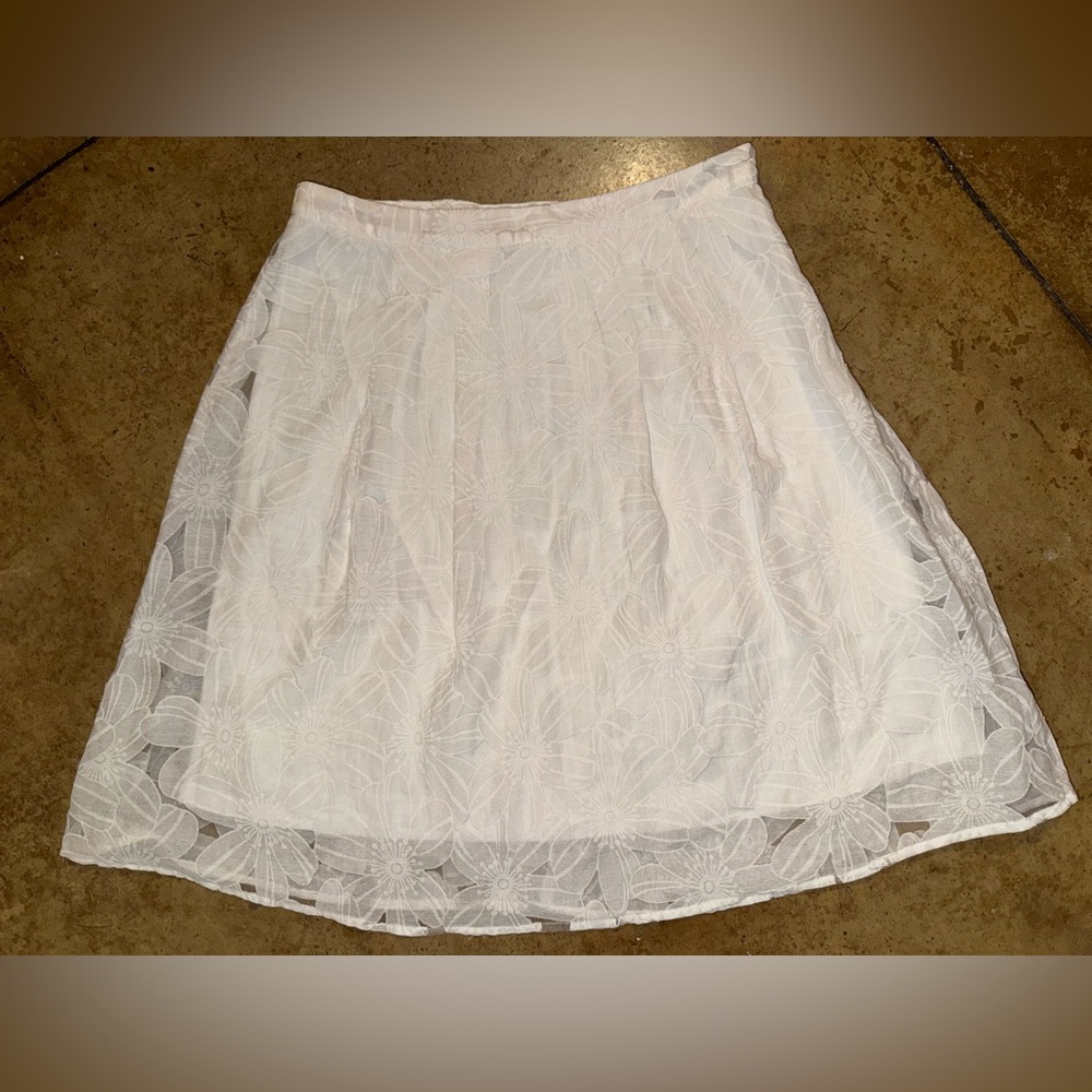 ADIVA floral textured embroidered a line midi skirt size 10